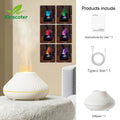 Umidificador Portátil com Efeito Chama | 130ml | USB | Luz Nórdica e Aromaterapia Ultrassônica