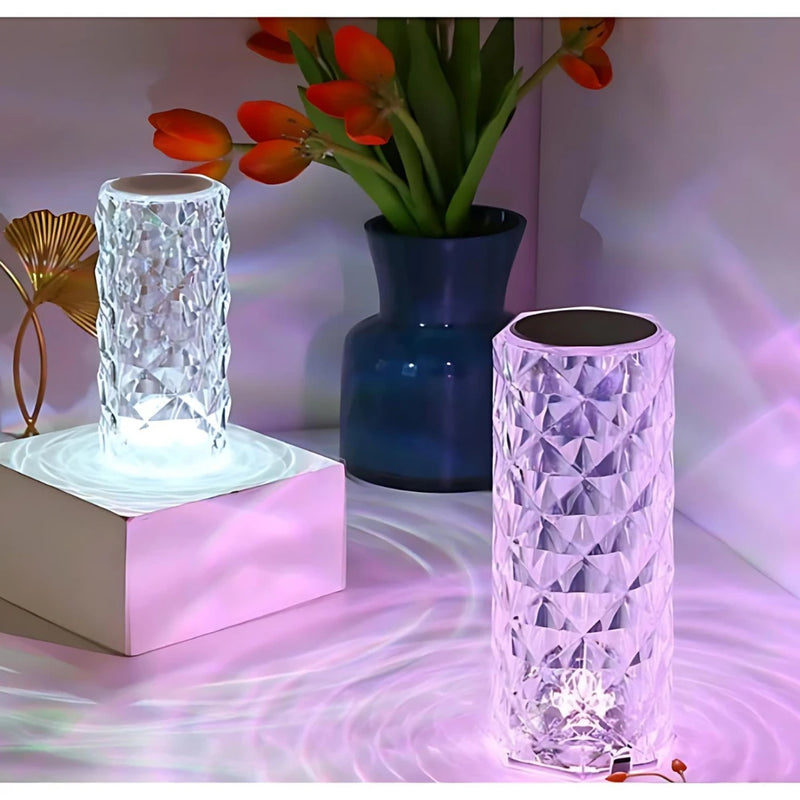 Luminária Cristal LED RGB – Toque, Controle Remoto e Estilo de Luxo