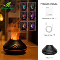 Umidificador Portátil com Efeito Chama | 130ml | USB | Luz Nórdica e Aromaterapia Ultrassônica