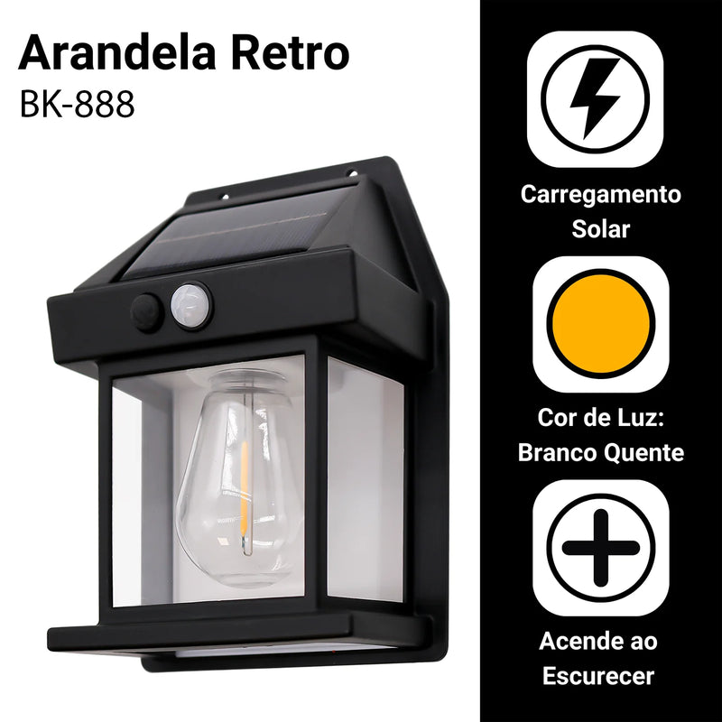 Arandela Solar Retrô
