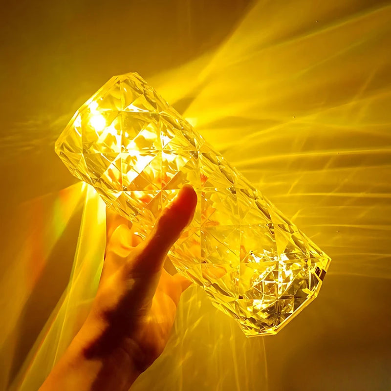 Luminária Cristal LED RGB – Toque, Controle Remoto e Estilo de Luxo