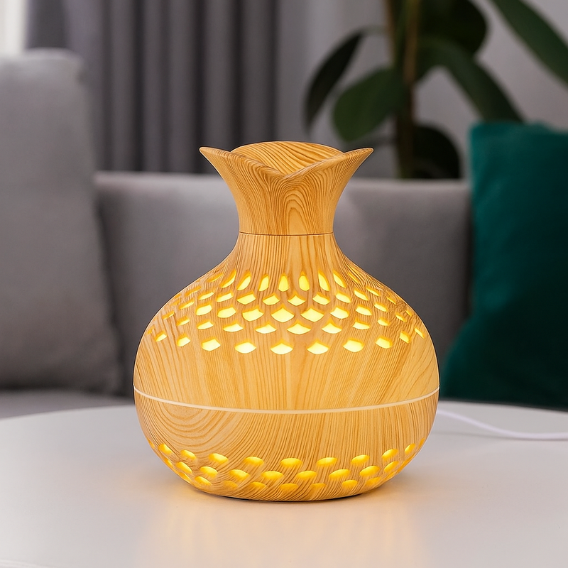 Umidificador de Ar Flowers Mini 300ml com Luz Noturna Colorida.