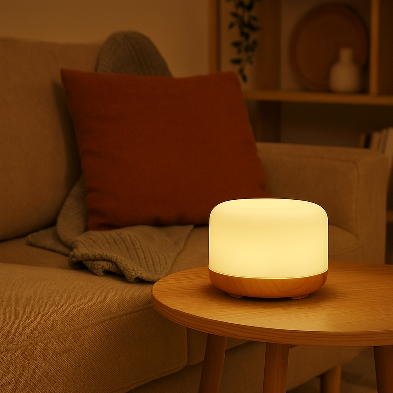 Umidificador Ultrassônico 350ml com Difusor de Óleos Essenciais e LED 7 Cores