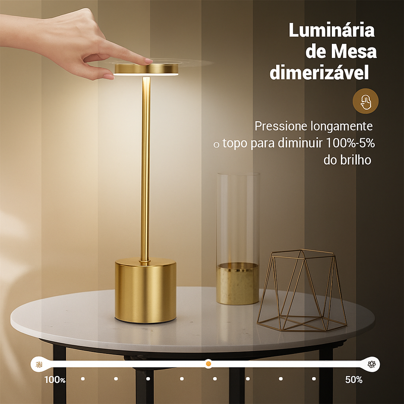 Abajur de Mesa Portátil Recarregável.