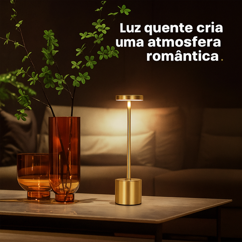 Abajur de Mesa Portátil Recarregável.