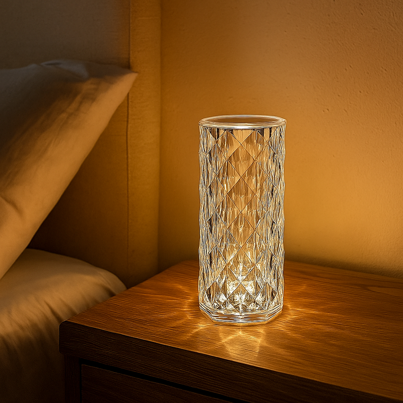 Luminária Cristal LED RGB – Toque, Controle Remoto e Estilo de Luxo