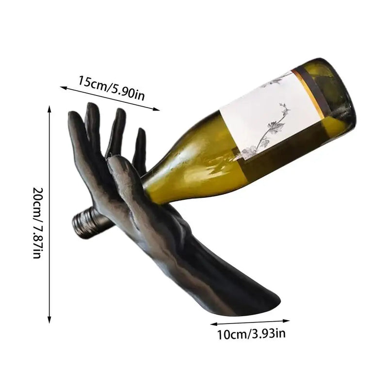 Suporte Flutuante para vinhos em formato de Mão.