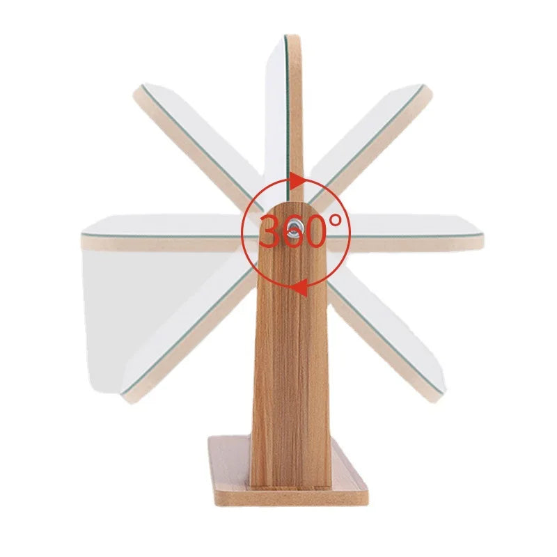 Espelho de Mesa com Suporte de Madeira Natural