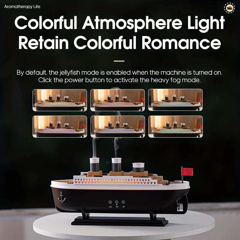 Umidificador Titanic Ship 250ml | Difusor de Aromas com Controle Remoto