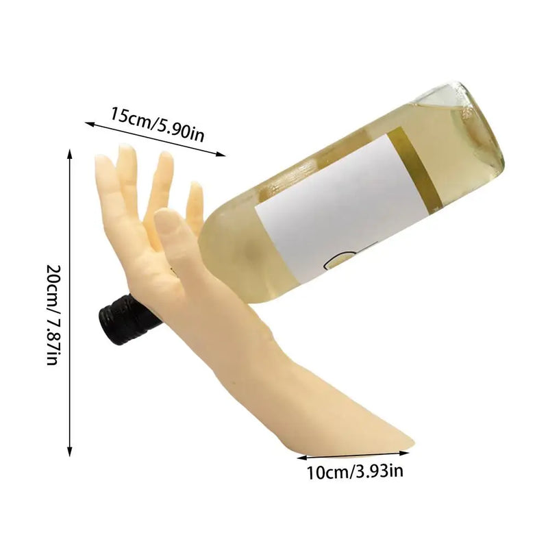 Suporte Flutuante para vinhos em formato de Mão.