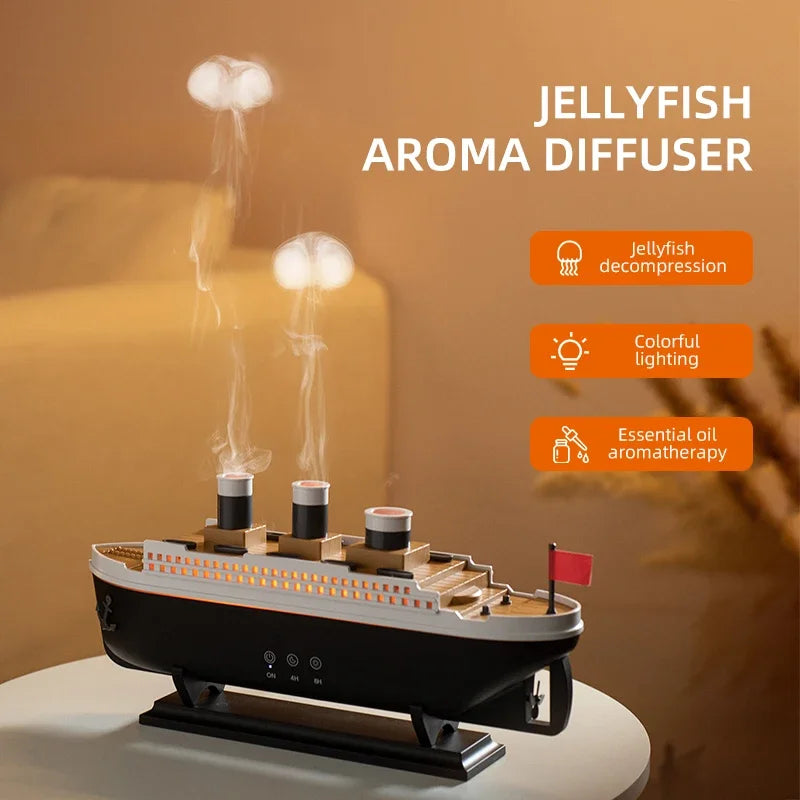 Umidificador Titanic Ship 250ml | Difusor de Aromas com Controle Remoto