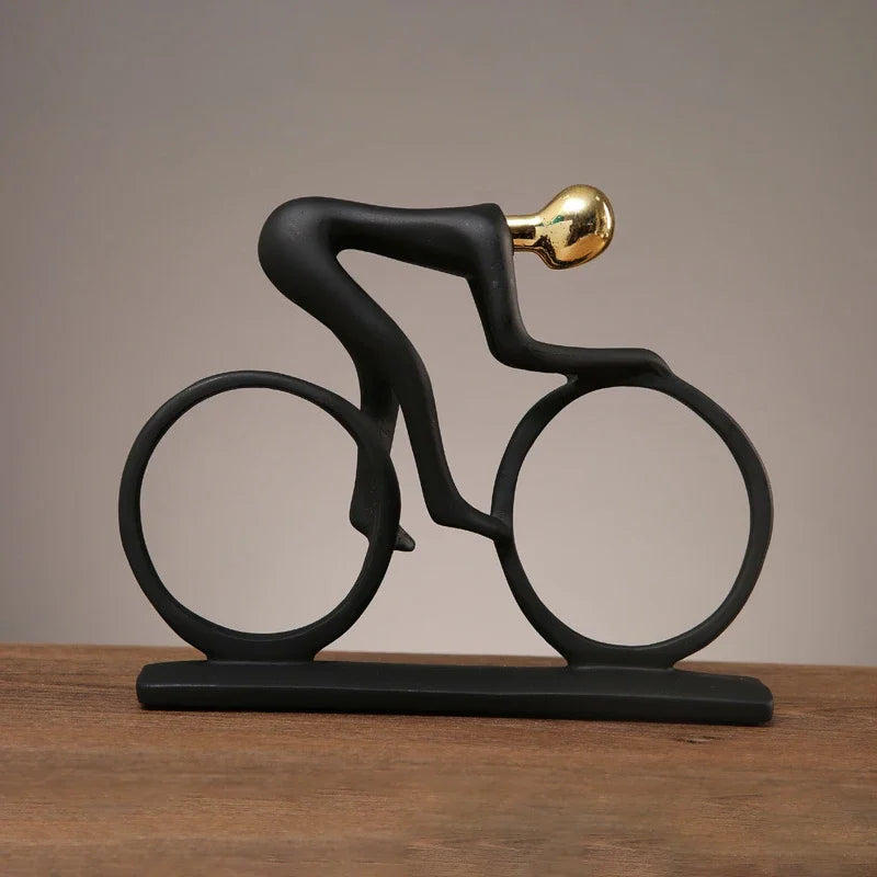Estátua de Ciclista para casa moderna abstrata de Resina.