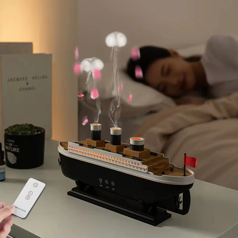 Umidificador Titanic Ship 250ml | Difusor de Aromas com Controle Remoto