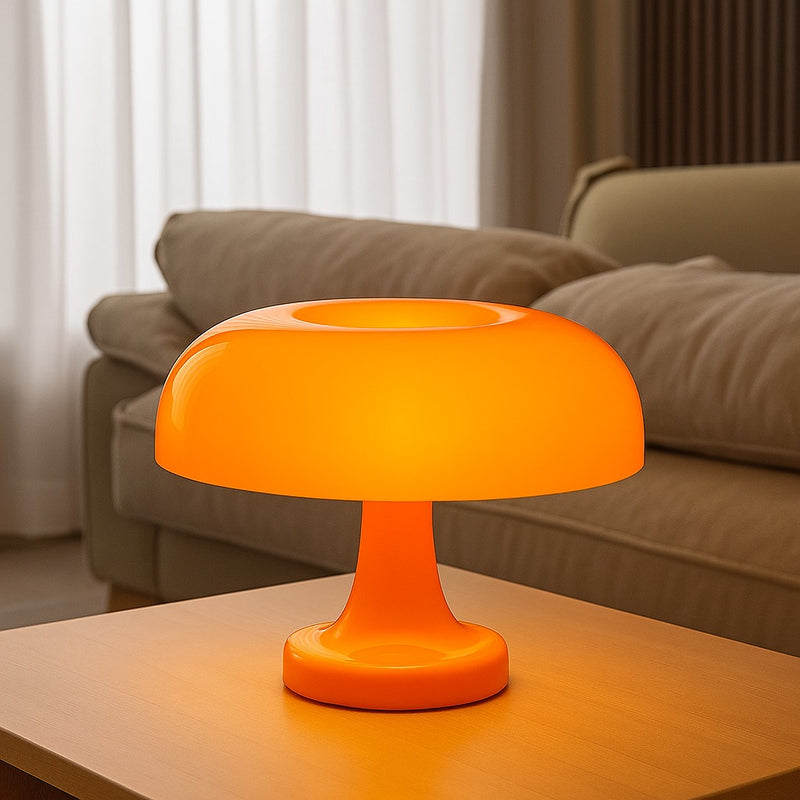 Candeeiro de mesa decorativo laranja de designer dinamarquês.